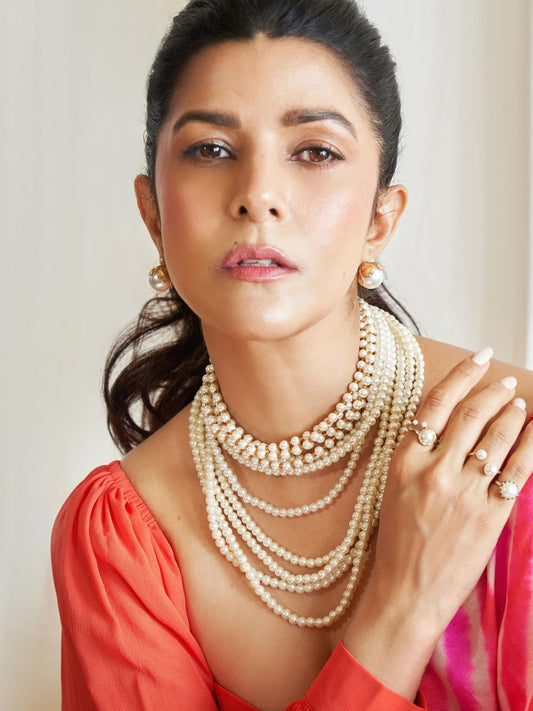Ishhaara Nimrat Kaur Inspired Multilayered Fresh Water Pearl Necklace