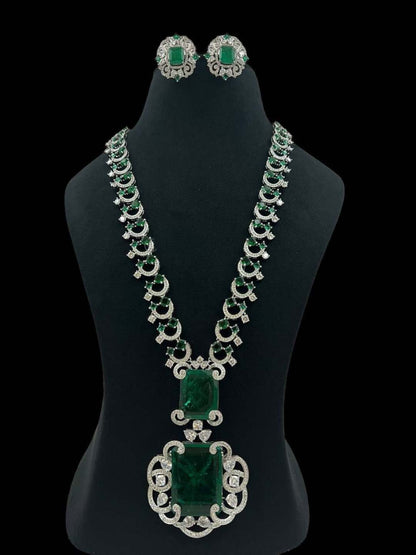 Ishhaara Nita Ambani Inspired Double Stone Emerald Necklace