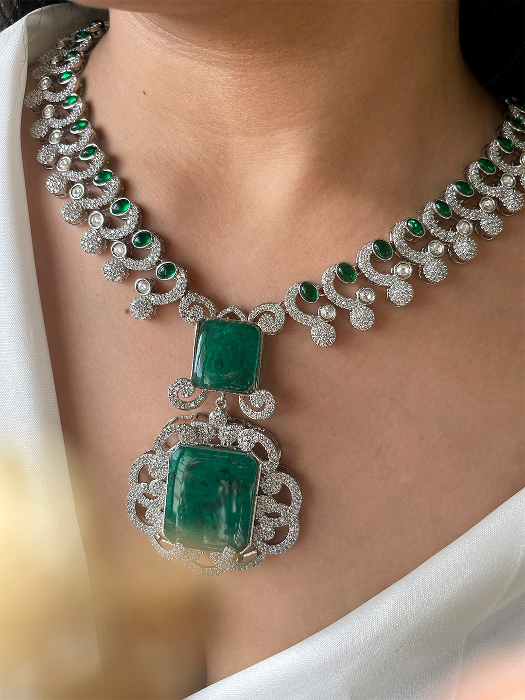 Ishhaara Nita Ambani Inspired Emerald Necklace