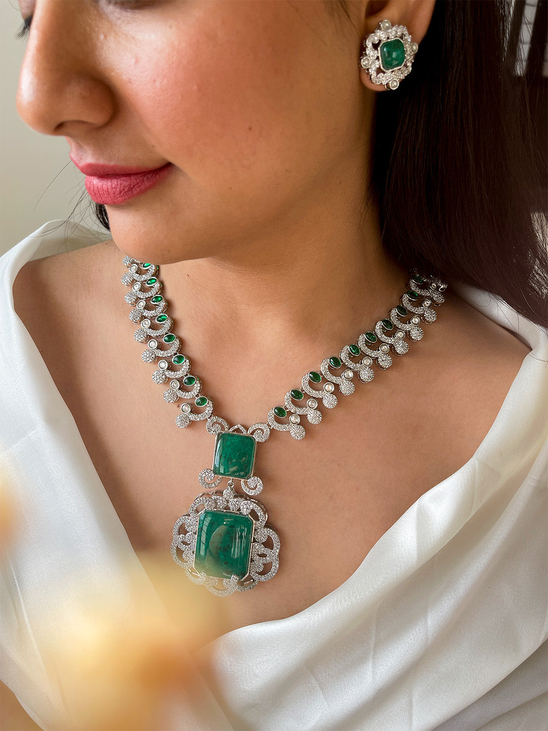 Ishhaara Nita Ambani Inspired Emerald Necklace