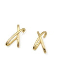 Ishhaara Non Pierced Vintage Fashion Exaggerated Geometrical X Shape Metal Ear Clip