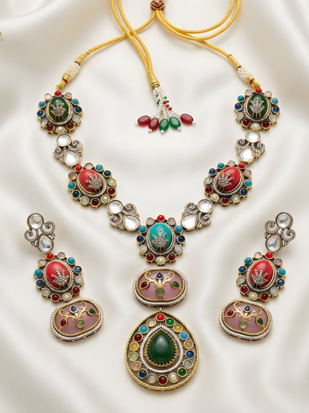 Ishhaara Noor Navratna Statement Necklace