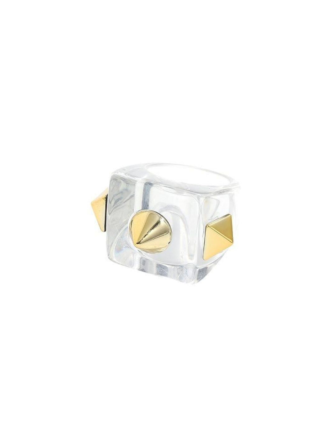 Ishhaara White Square Resin Ring