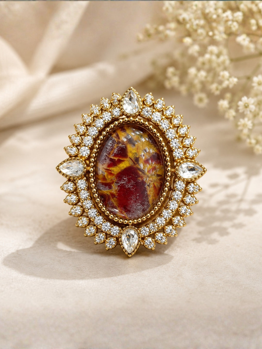 Ishhaara Opal Baguette Designer Ring