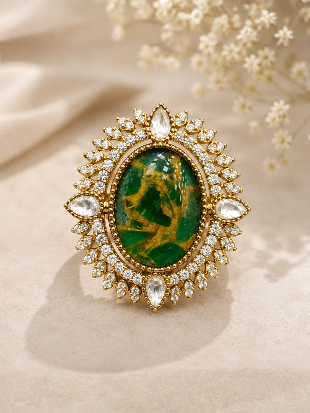 Ishhaara Opal Baguette Designer Ring