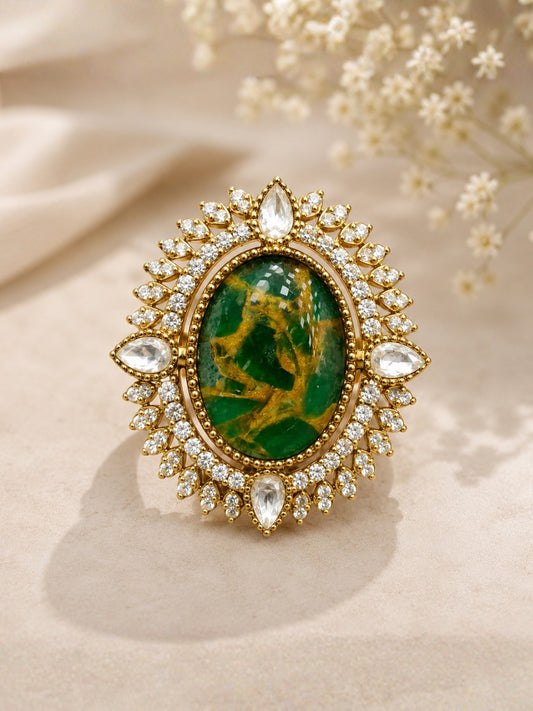 Ishhaara Opal Baguette Designer Ring