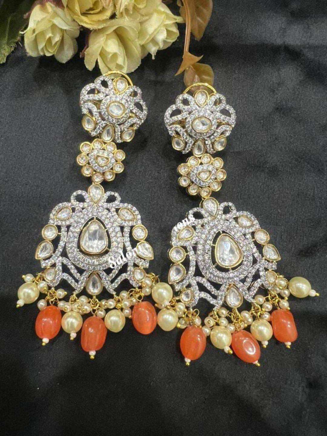 Ishhaara Meenakari And Kundan Chandbali Earrings