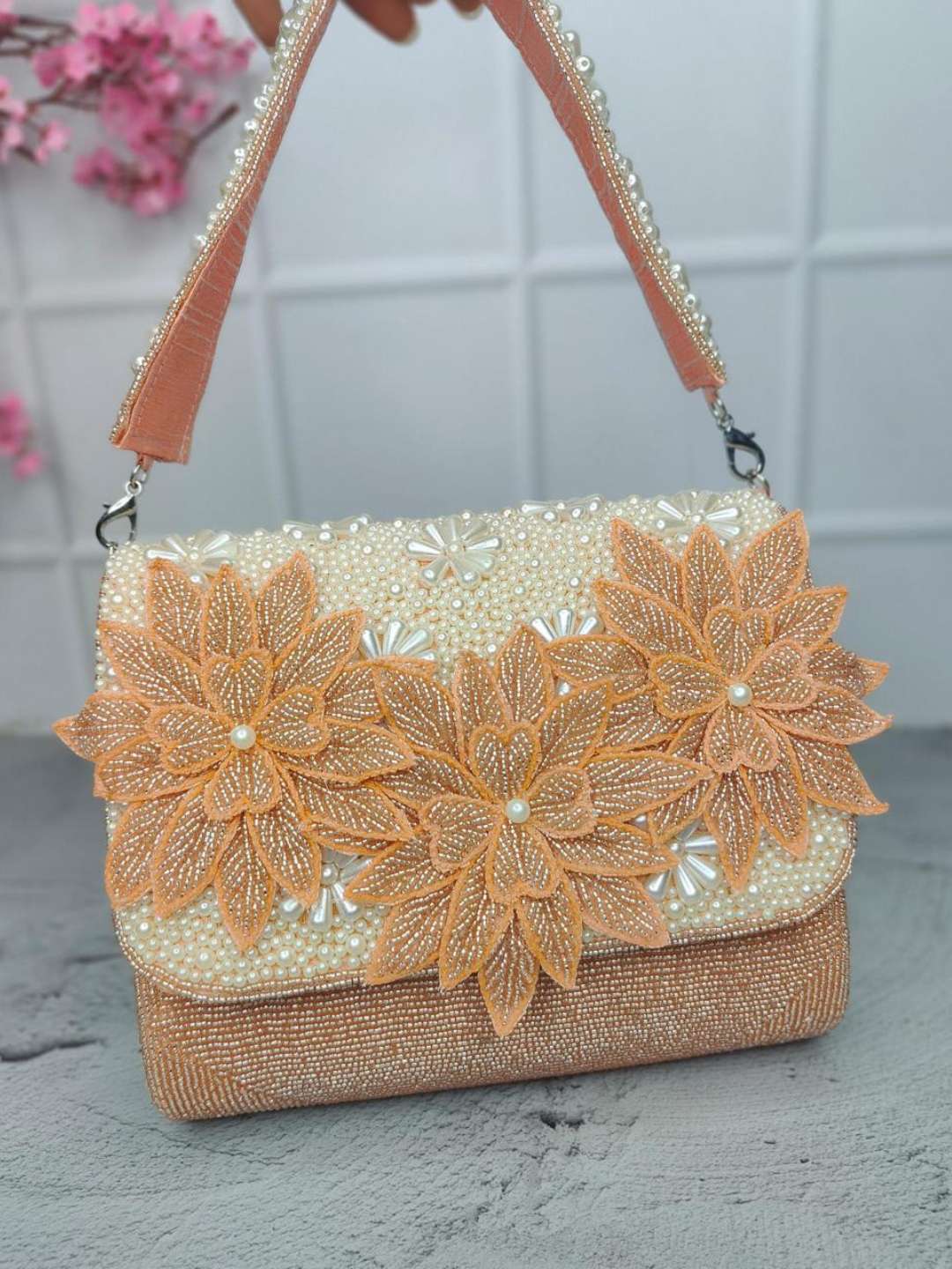 Ishhaara Orange Pankhri Flap Bag