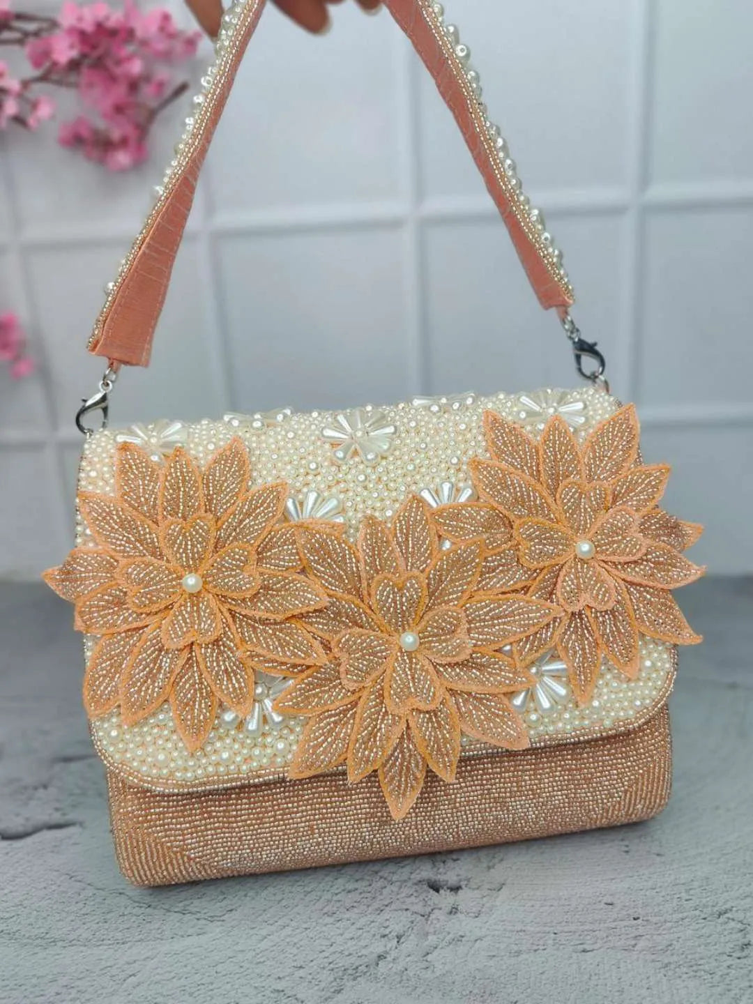 Ishhaara Orange Pankhri Flap Bag