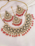 Ishhaara Orange Traditional Meenakari Kundan Necklace