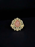 Ishhaara Orange Vintage Moonstone Style Brooch