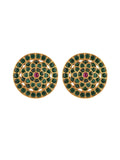 Ishhaara Orginal Kempu Green Floral Stud