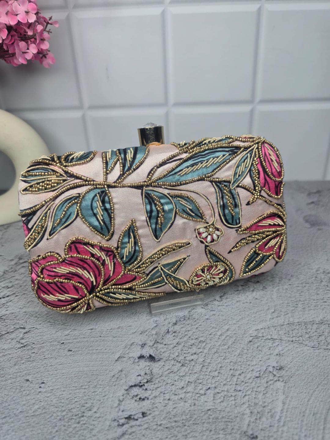 Ishhaara Orient Floral Clutch Bag