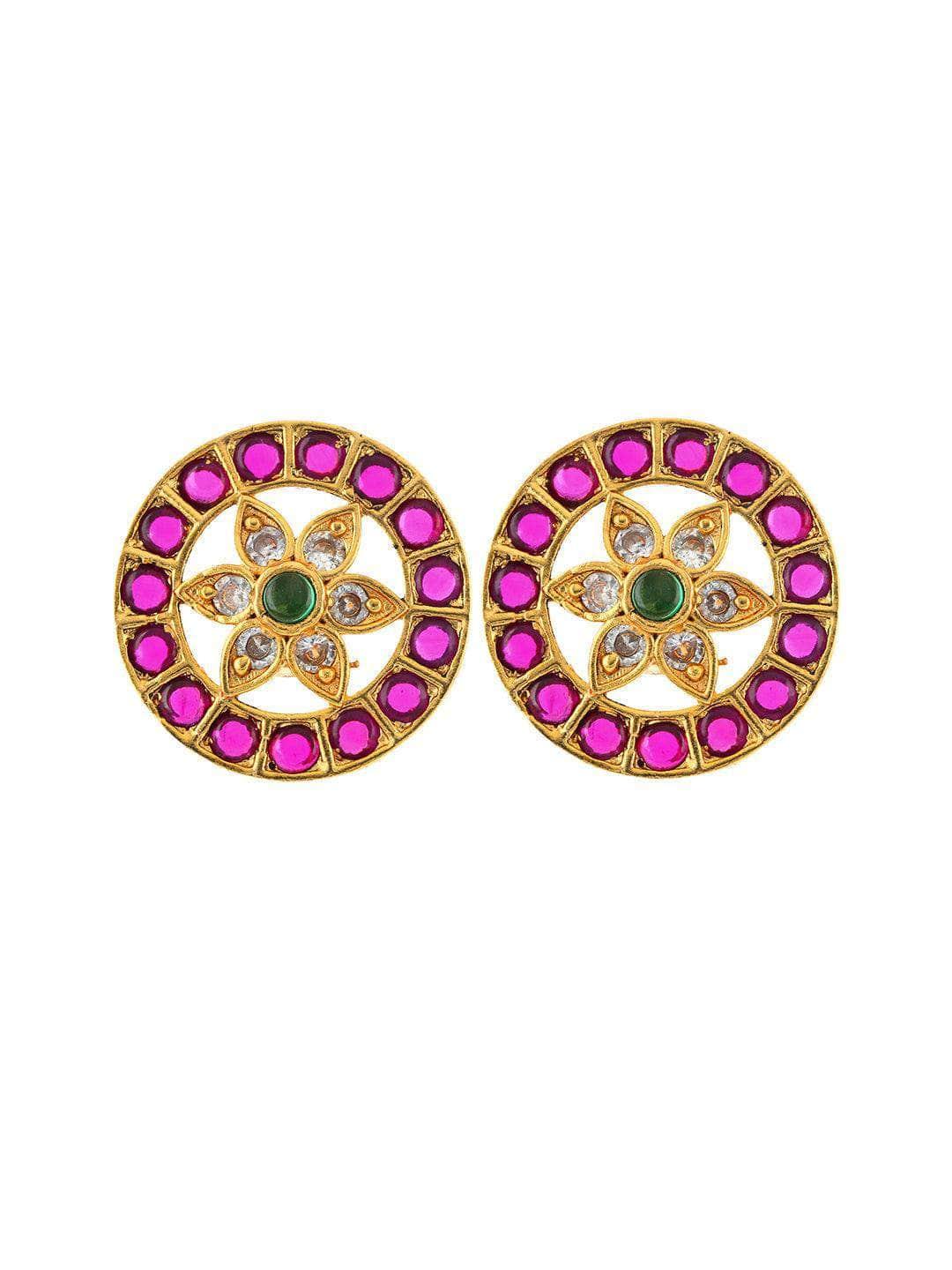 Ishhaara Original Kempu Floral Stud