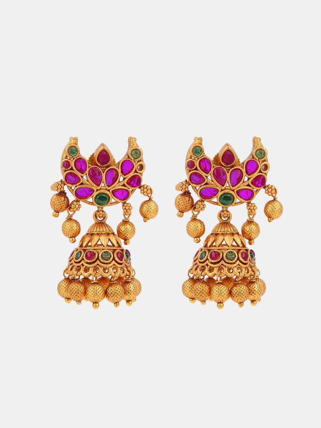 Ishhaara Original Kempu Moon Designer Jhumka