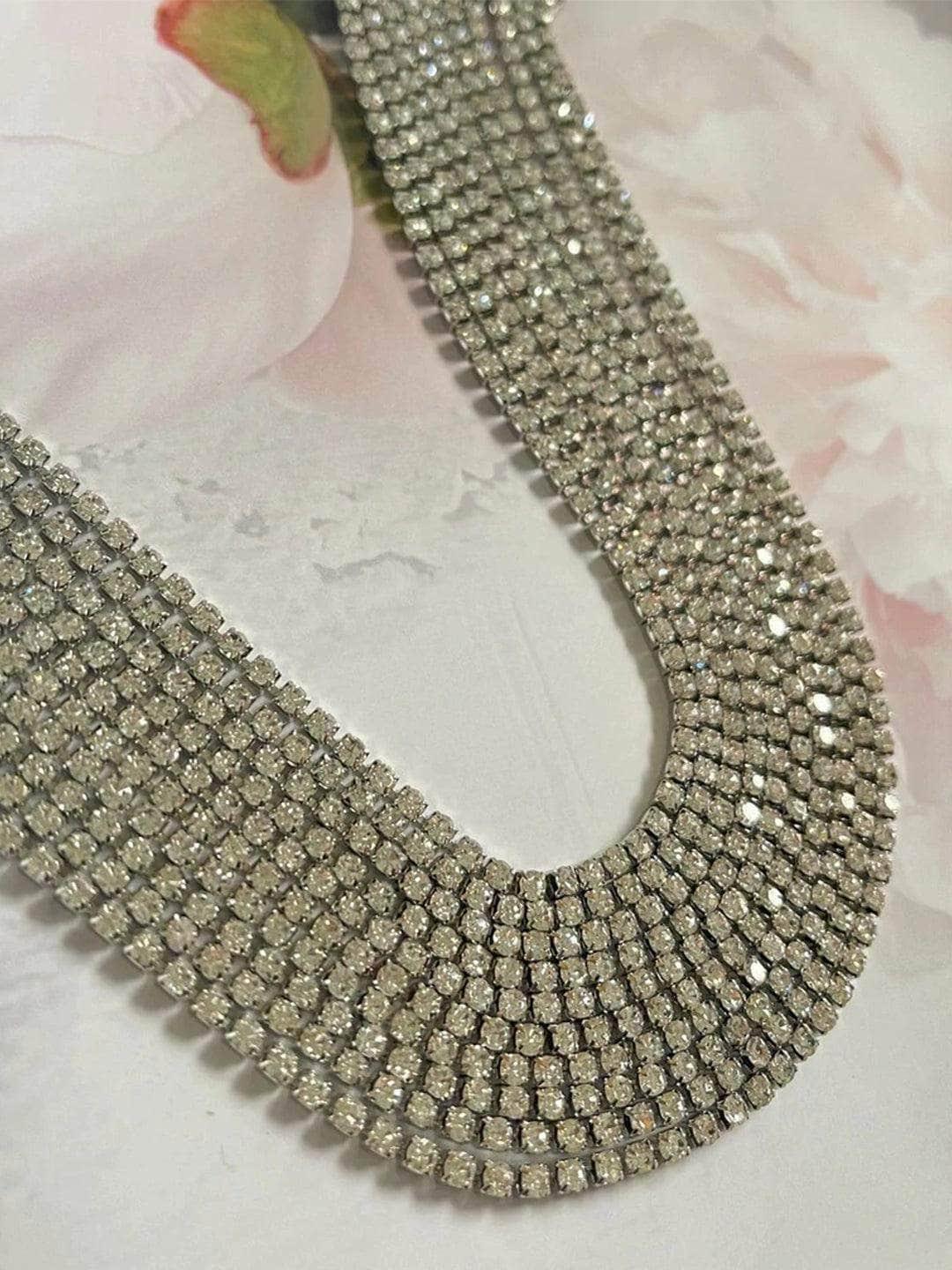 Ishhaara Orry Inspired Showstopper Necklace Silver
