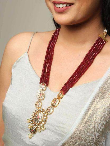 Ishhaara Oval Long Pendant Necklace