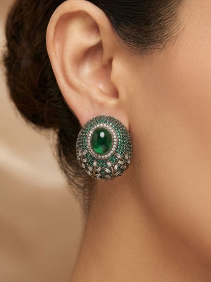 Ishhaara Oval Shaped Designer Earrings