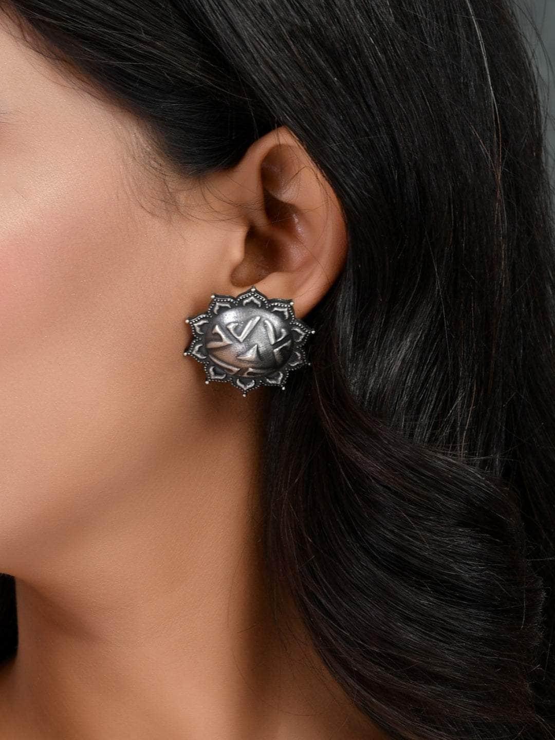 Ishhaara Oxidised Armour Stud Earrings
