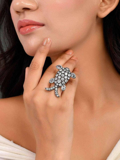 Ishhaara Oxidised Beam Matsya Ring