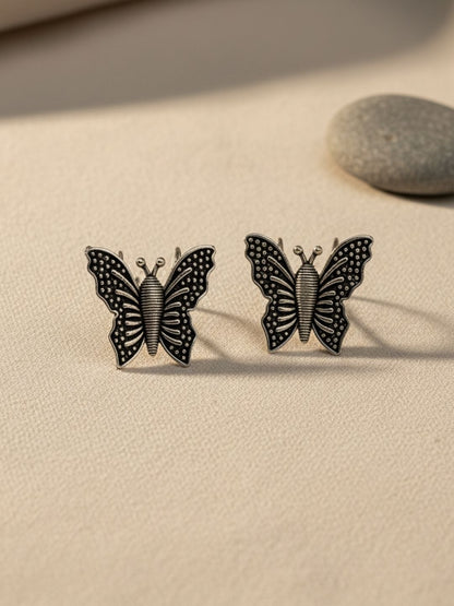 Ishhaara Oxidised Butterfly Bugadi Earclips Earrings