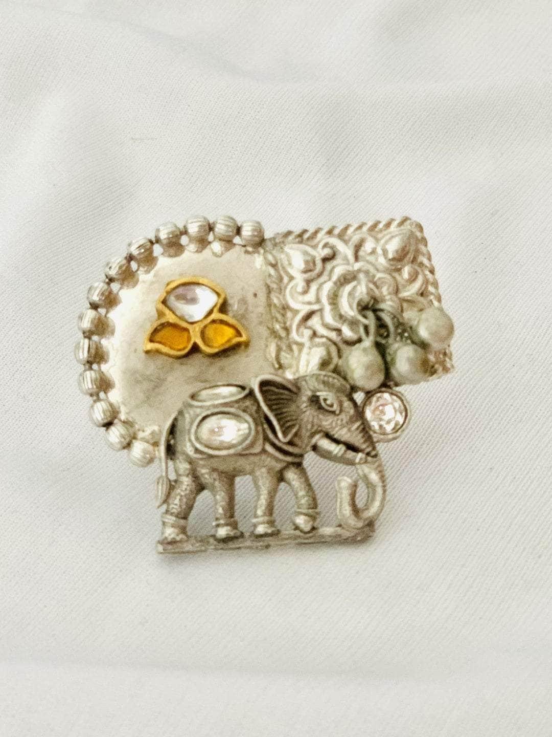 Ishhaara Oxidised Elephant Ring