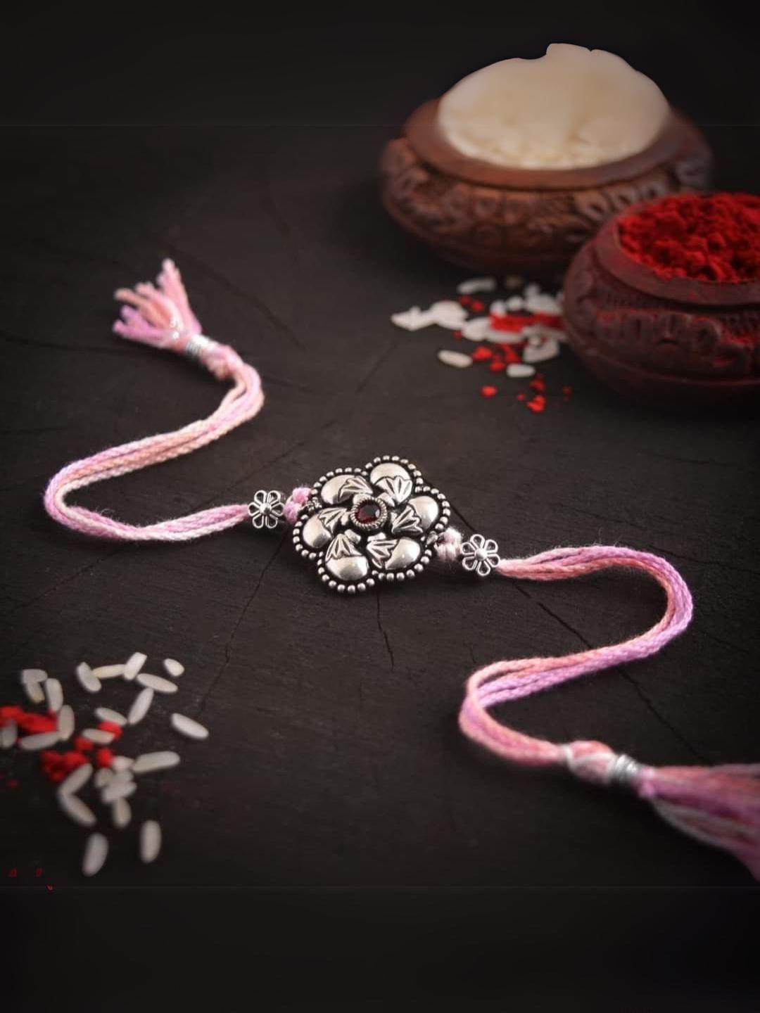 Ishhaara Oxidised Ruby Studded Rakhi