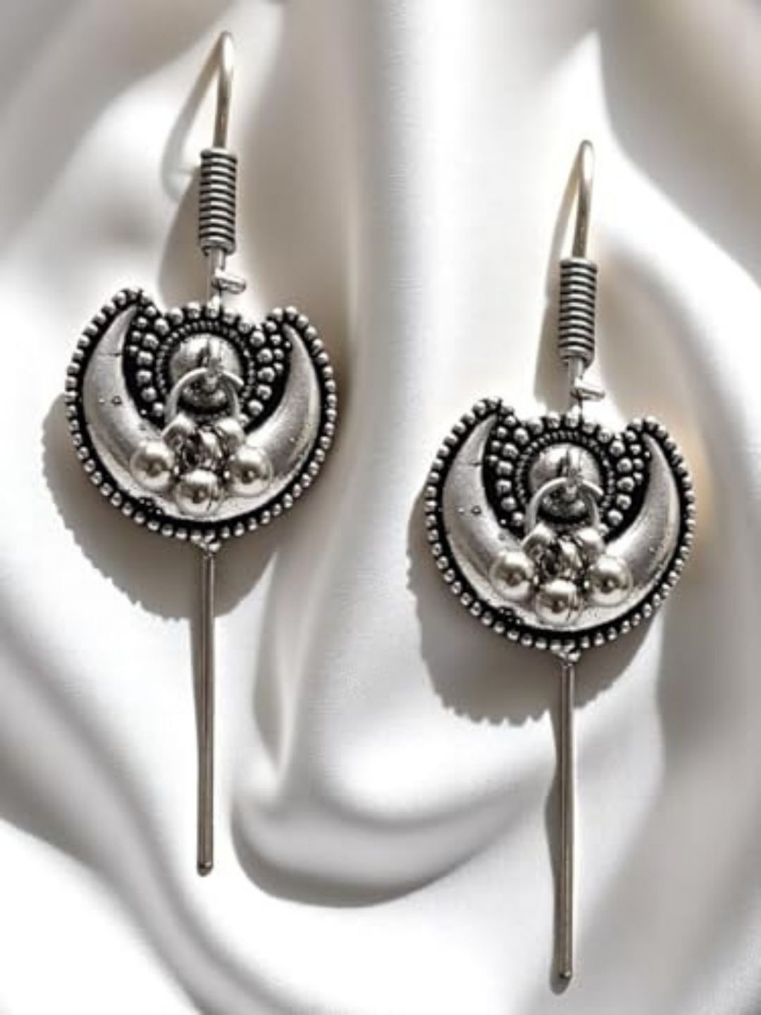Ishhaara Oxidised Silver Bugadi Ear Cuff Earrings