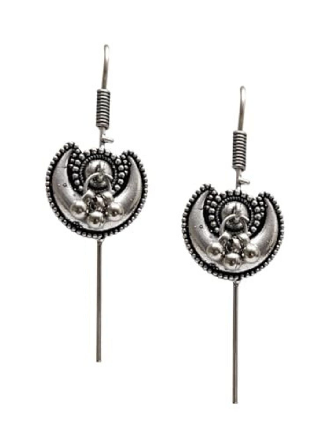 Ishhaara Oxidised Silver Bugadi Ear Cuff Earrings