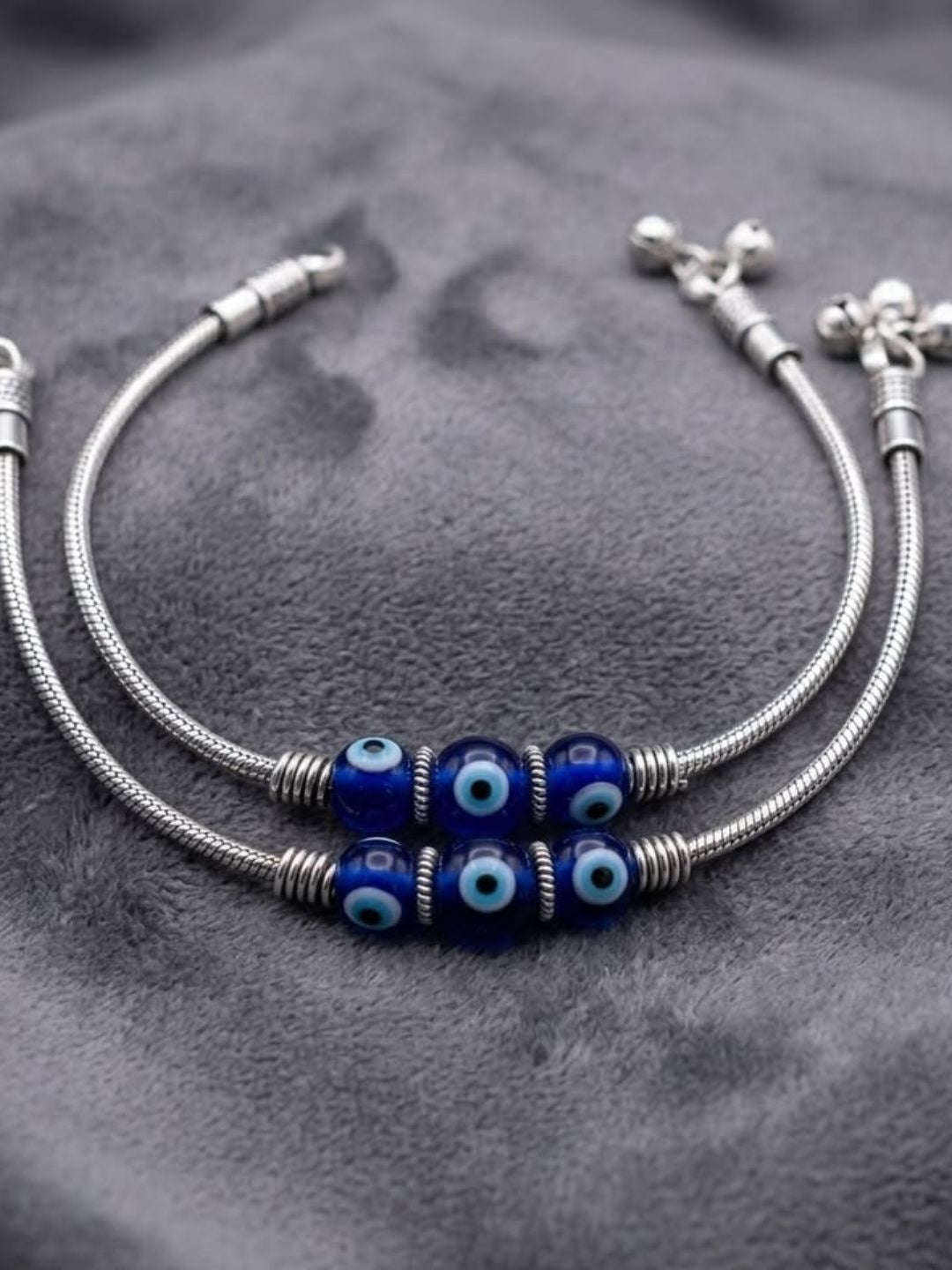 the brand Silver-Plated Evil Eye Multi-Layer Bracelet — handcrafted Indian jewellery