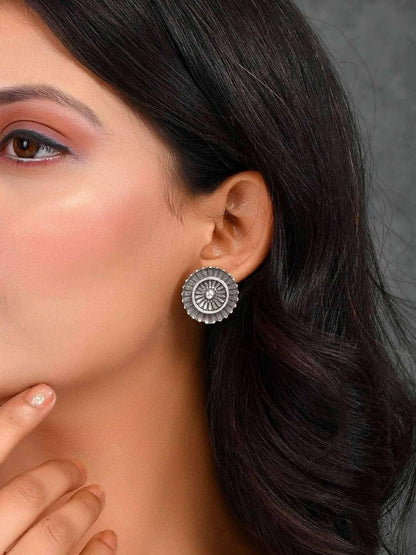 Ishhaara Oxidised Sun Chakra Stud Earing