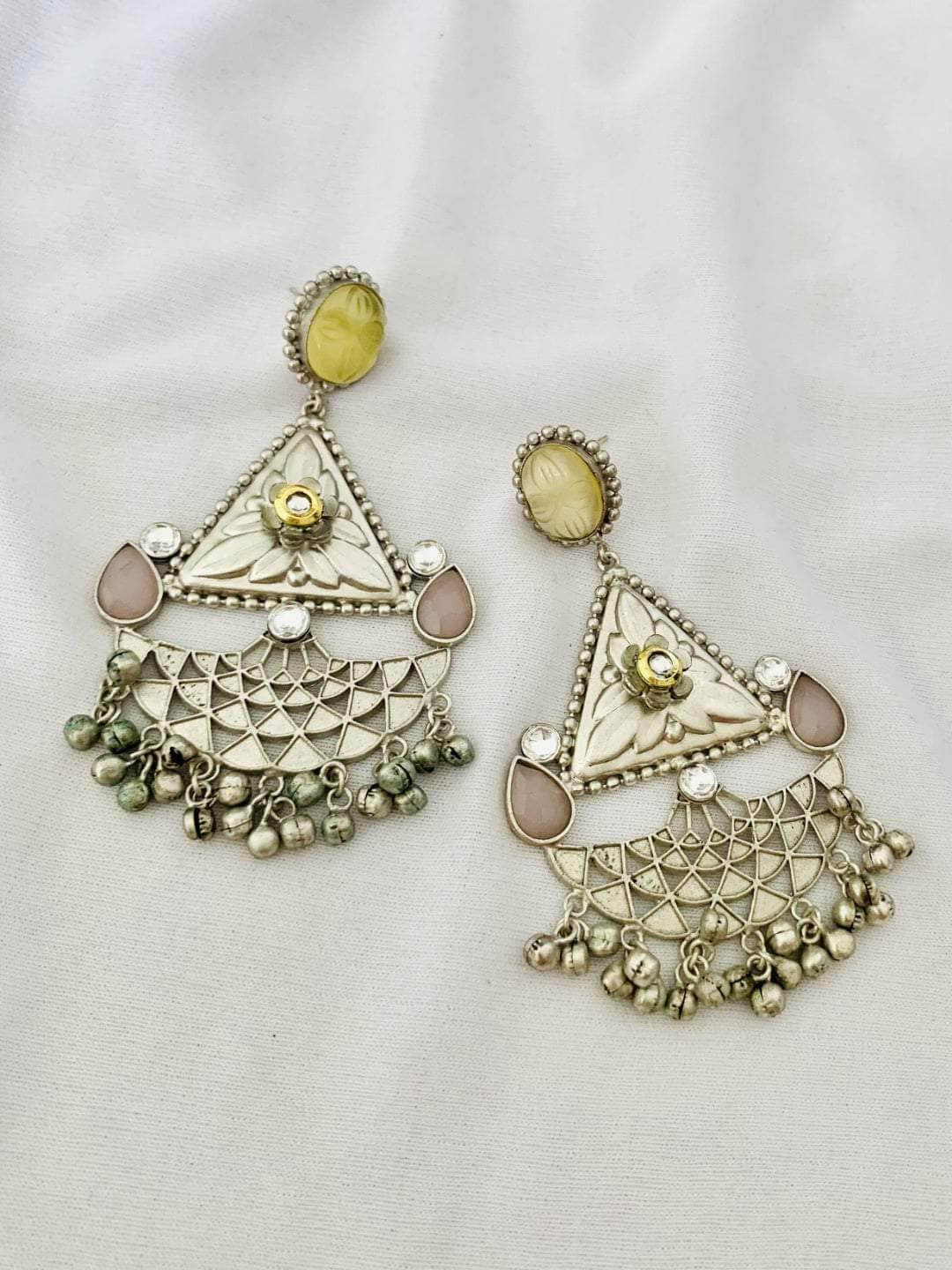 Ishhaara Oxidised Triangle Shaped Earrings