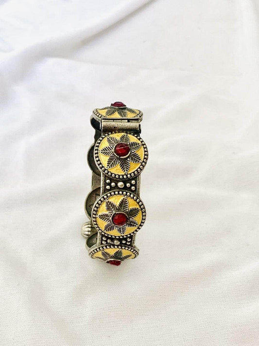 Ishhaara Oxidised Tribal Bangle With Red Stones