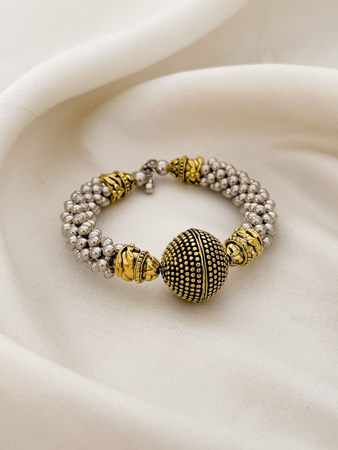 Ishhaara Oxidized Adjustable Two Tone Bracelet