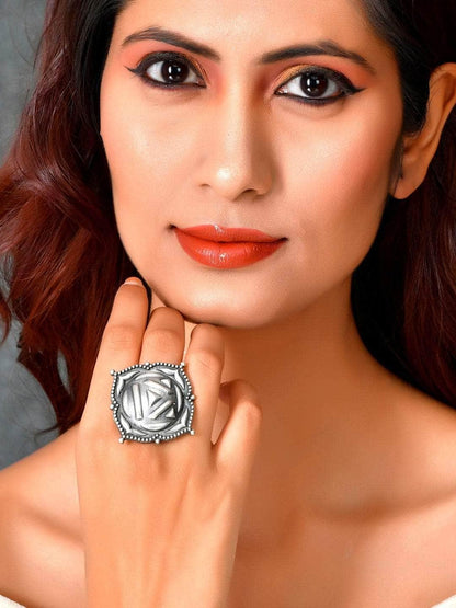 Ishhaara Oxidized Deeptha Ring