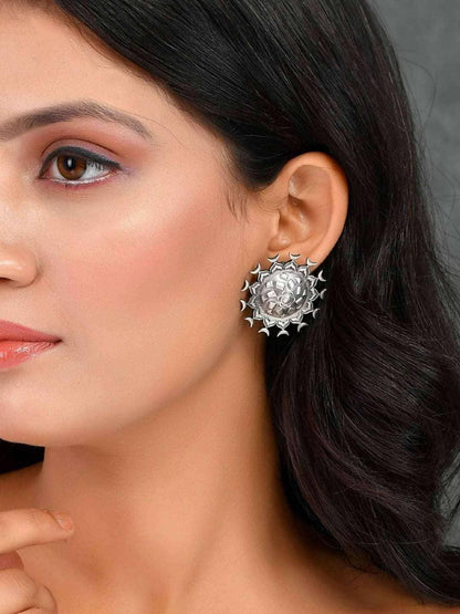 Ishhaara Oxidized Malsya Chakra Stud Earring