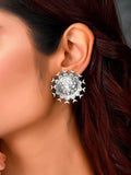 Ishhaara Oxidized Malsya Chakra stud Earring