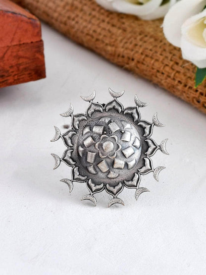 Ishhaara Oxidized Matsya Chakra Ring