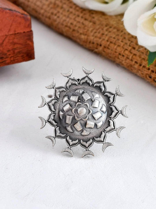 Ishhaara Oxidized Matsya Chakra Ring