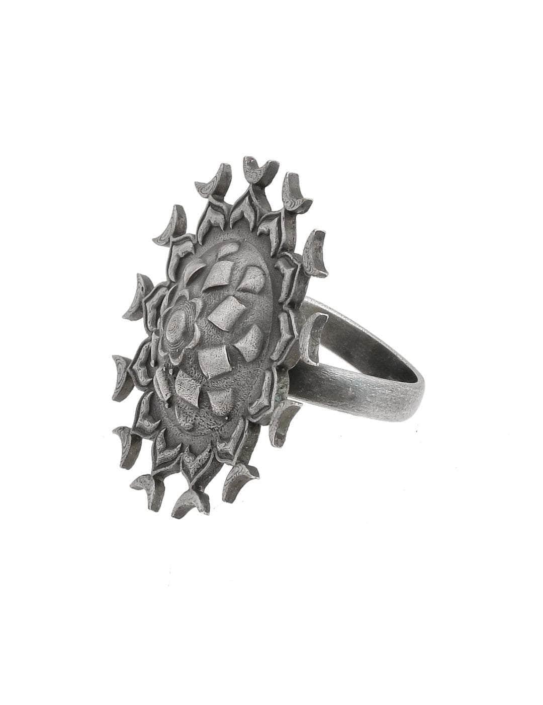 Ishhaara Oxidized Matsya Chakra Ring