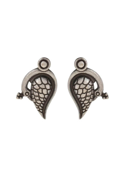 Ishhaara Oxidized Mayur Parna Stud Earrings