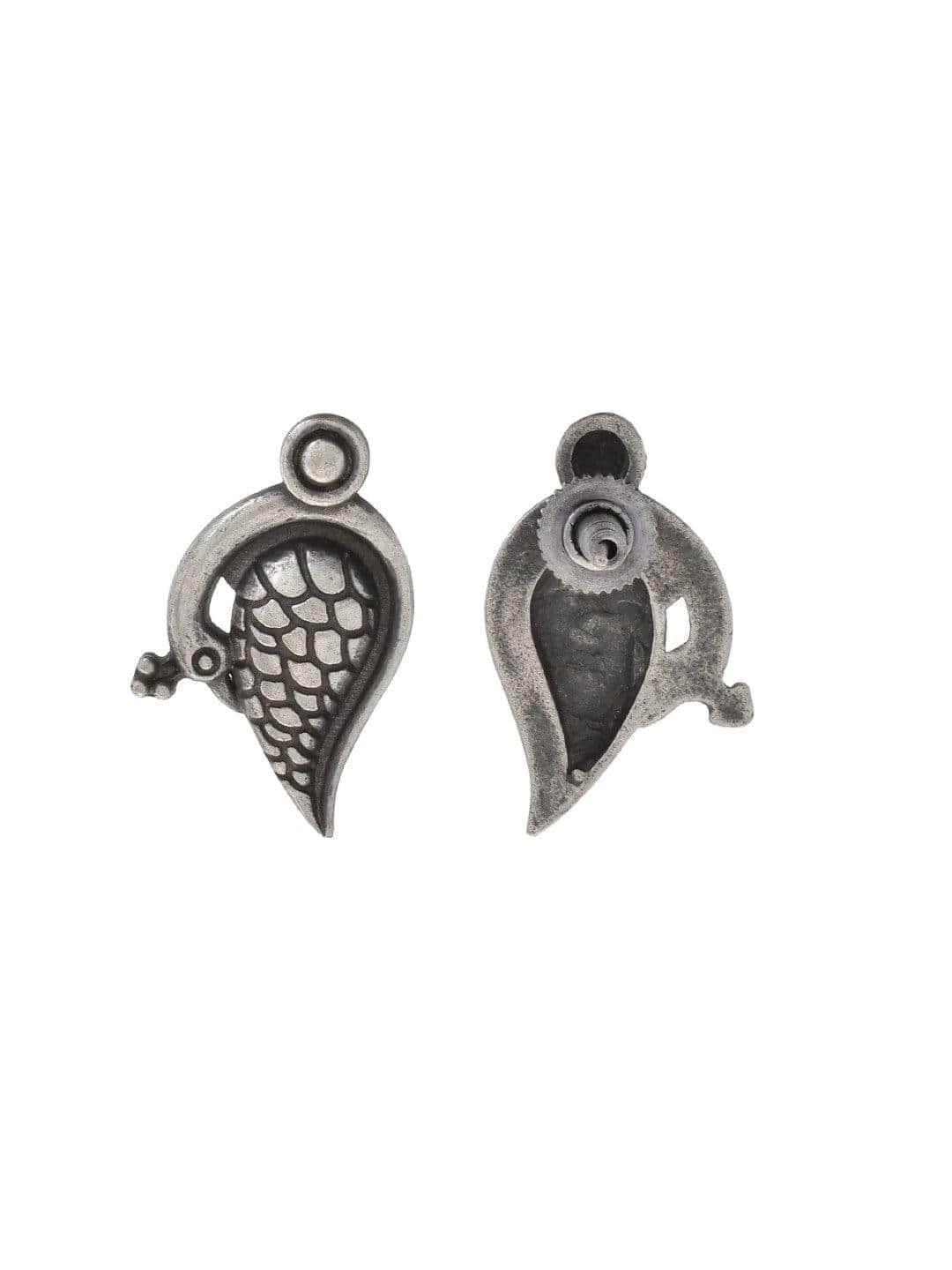 Ishhaara Oxidized Mayur Parna Stud Earrings