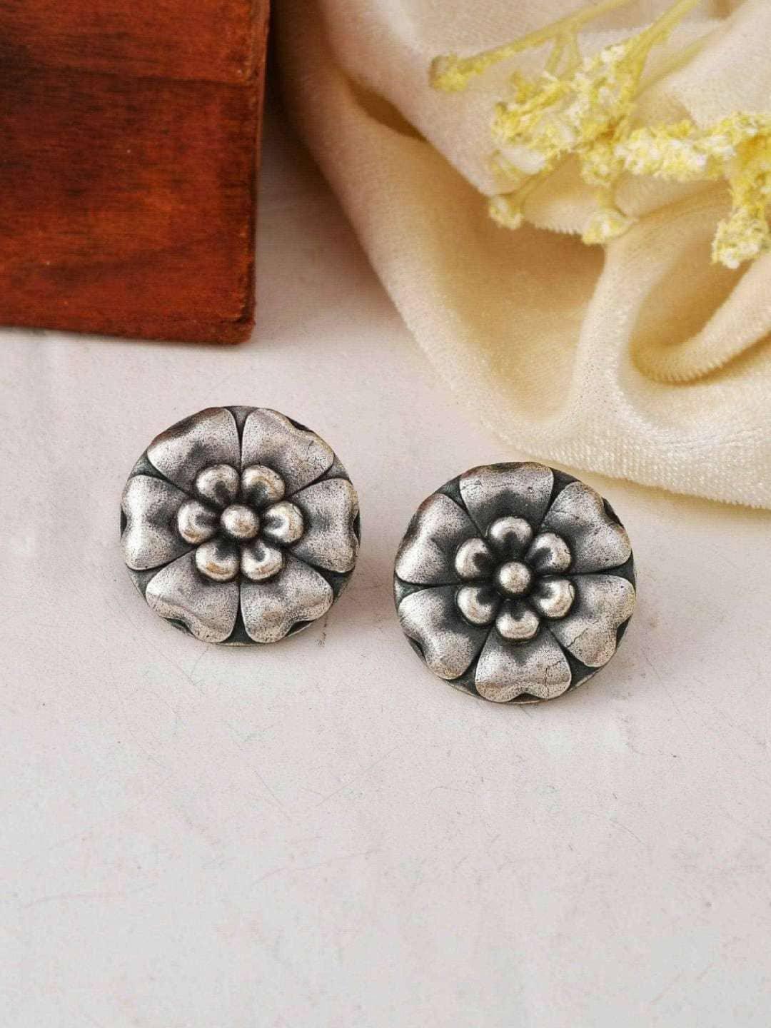 Ishhaara Oxidized Simba Tika Stud Earrings