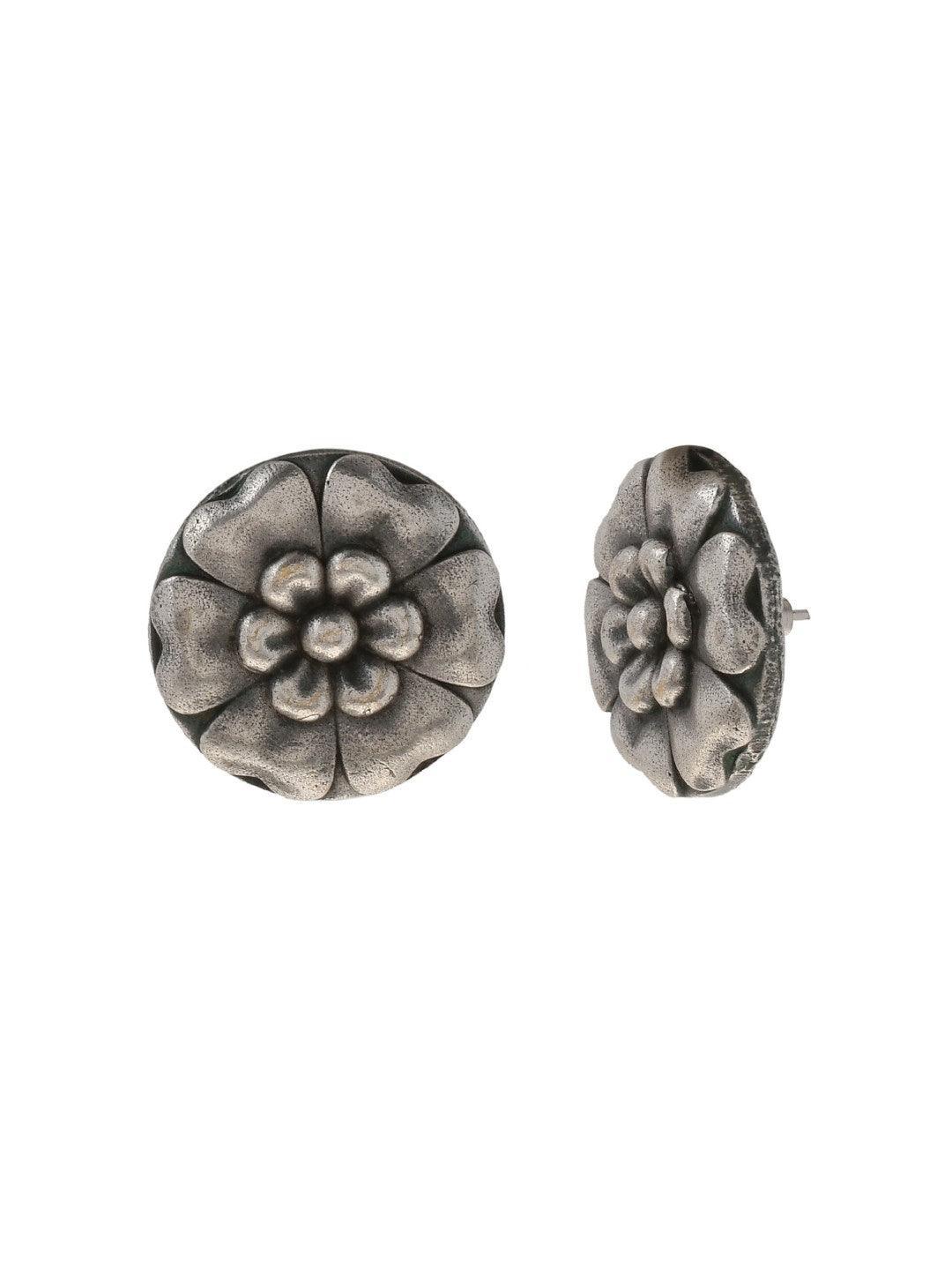 Ishhaara Oxidized Simba Tika Stud Earrings