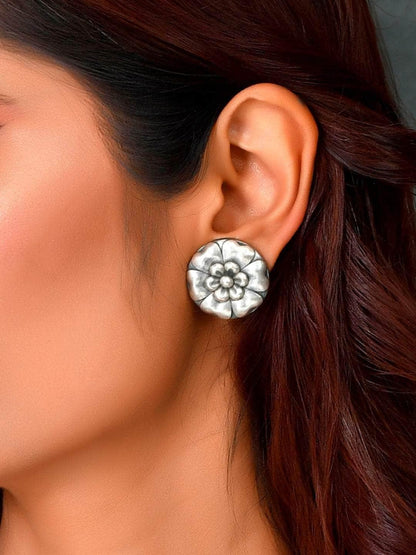 Ishhaara Oxidized Simba Tika Stud Earrings