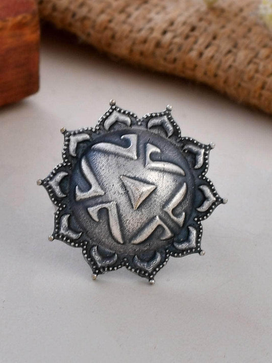 Ishhaara Oxidized Surya Mukhi Ring
