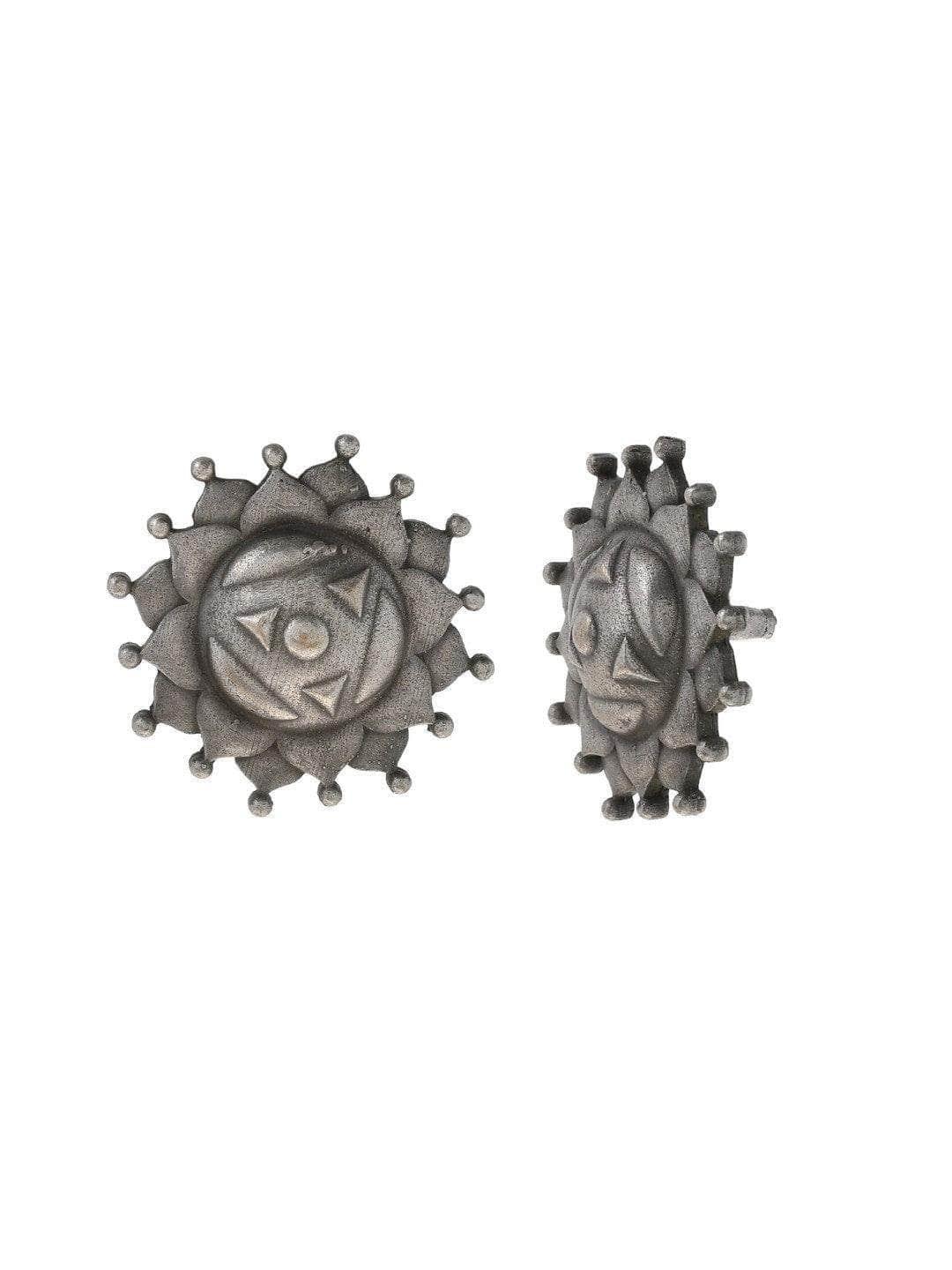 Ishhaara Oxidized Surya Mukhi Stud Earrings