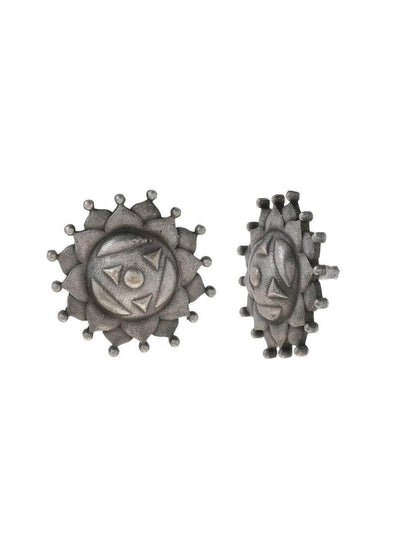 Ishhaara Oxidized Surya Mukhi Stud Earrings