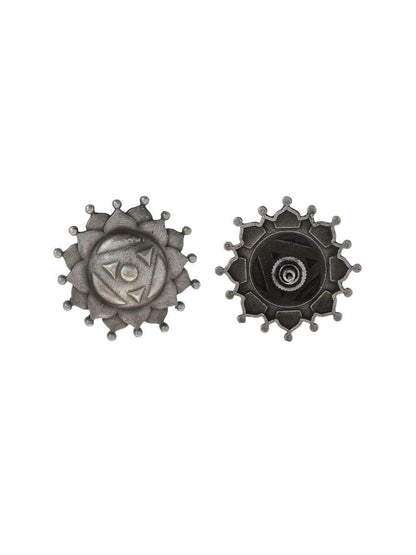 Ishhaara Oxidized Surya Mukhi Stud Earrings
