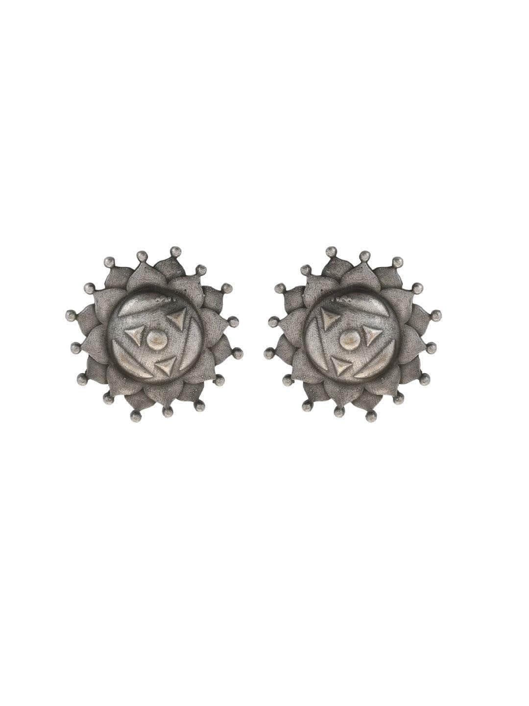 Ishhaara Oxidized Surya Mukhi Stud Earrings